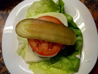 Add gherkin Beef & Lettuce Burger