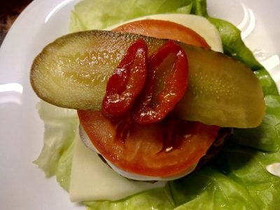 Add roasted red pepper Beef & Lettuce Burger