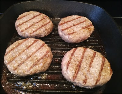 Beef burgers cooked Beef & Lettuce Burger