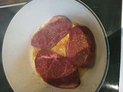 Beef sizzler steaks served with a salad or Cheesy Roasted Cauliflower