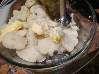 Add butter and salt Mash the florets Creamy Cauliflower Mash