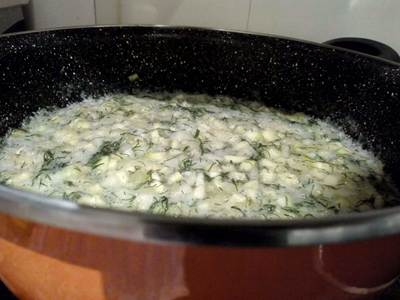 Once the vegetables have fermented, put the saucepan on medium high heat and bring them to boil Cucumber & Zucchini Soup