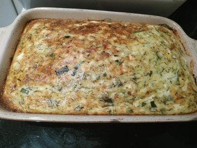 Bake in the oven for 40 minutes until brown Greek Style Courgette Casserole