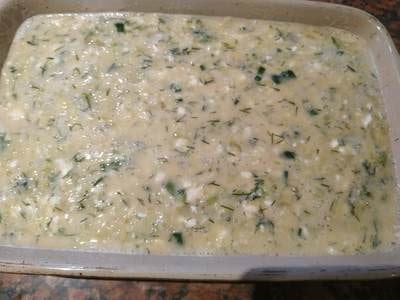 Transfer to a greased baking tray Greek Style Courgette Casserole