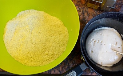 Dry ingredients mixed Poppy Seed Roll