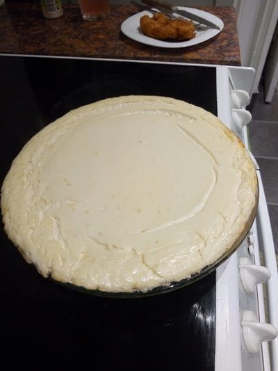 Spread the sour cream mixture on top of the cheese pie and slide it in the oven for another 20 minutes until the pie sets Raspberry Cheese Pie