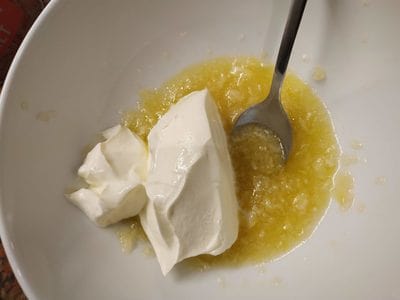 Whisk in mustard and creme fraiche Best Ever Garlic Dip