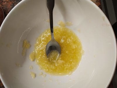 Whisk with 2 tbsp olive oil , 2 tbsp water & 1 tbsp apple cider vinegar Best Ever Garlic Dip