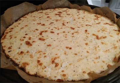 Bake for 30 minutes Cauliflower Base Pizza