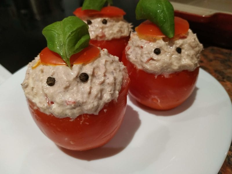 Cheese Cream Tuna Stuffed Tomatoes