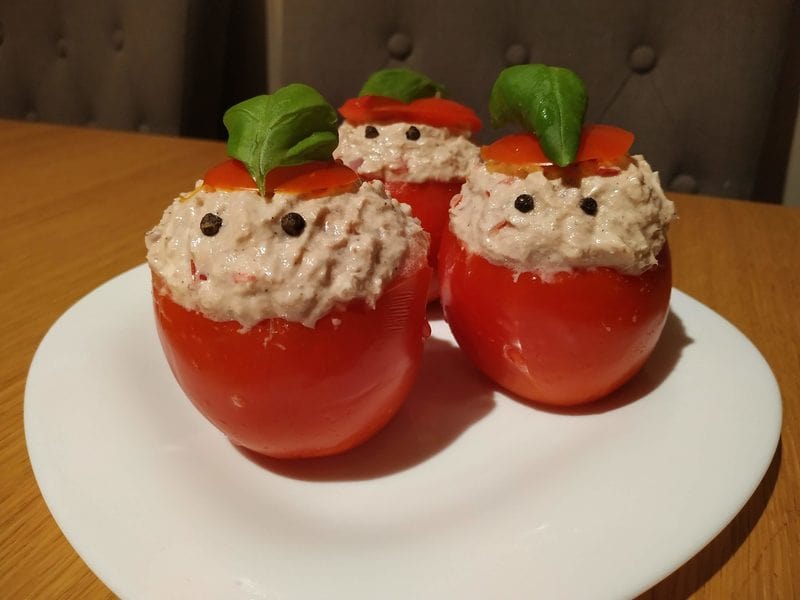 Cheese Cream Tuna Stuffed Tomatoes