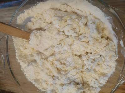 Add in the flour Cheese Doughnuts
