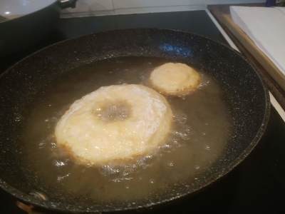 If the doughnut gets brown quicker, lower the heat Cheese Doughnuts