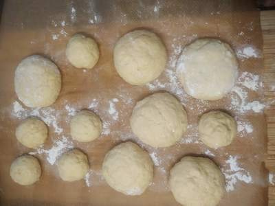 Knead the dough in 12 balls Cheese Doughnuts