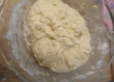 Knead until the dough becomes elastic Cheese Doughnuts