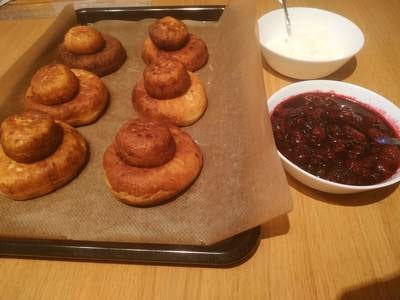 Remove them on paper towel and then on a baking sheet Cheese Doughnuts