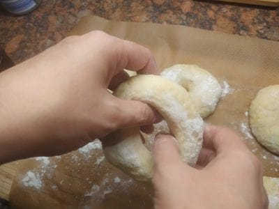The dough is elastic and can be easily shaped Cheese Doughnuts
