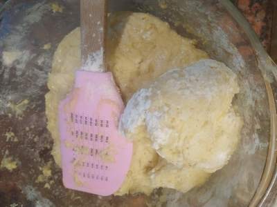 Use flour to form a large ball Cheese Doughnuts
