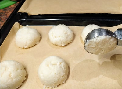 Place the coconut scoop on a baking sheet lined with parchment paper Coconut Macaroons
