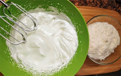 Whisk the egg whites with the sweetener until frothy or until soft peaks begin to form Coconut Macaroons