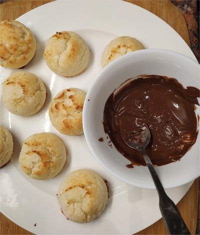 melt dark chocolate for 90 seconds and stir it with a teaspoon occasionally Coconut Macaroons