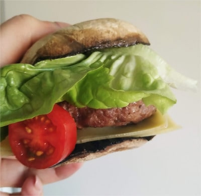 Flat Mushrooms Beef Burger