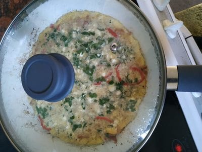 Cover with lid Greek Cheese and Parsley Omelette
