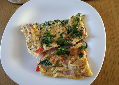 Omelette quarters Greek Cheese and Parsley Omelette