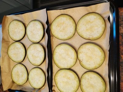 Place then on baking trays Grilled Eggplant with Soured Cream