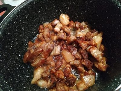 Stir occasionally and keep them on the medium heat for 50 minutes Homemade Pork Cracklings
