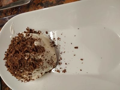Mascarpone cream again & grated dark chocolate Mini Tiramisu Sponges Keto
