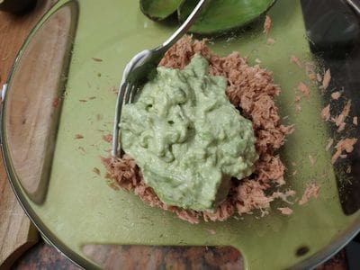 Mix together Avocado with Stuffed Tuna