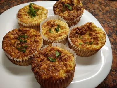 Serve them hot Zucchini & Feta Cheese Muffins
