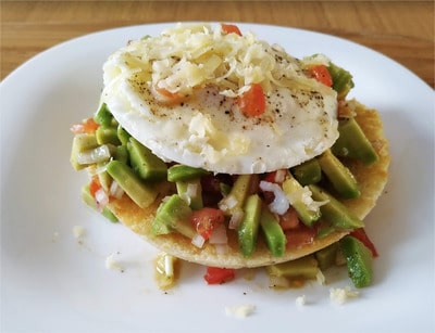 Serve with poached eggs and Guacamole salad 90 Seconds Bread