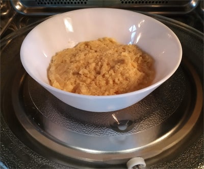Transfer the composition into a small, microwave safe bowl or ramekin and cook on full power in the microwave oven for 90 seconds 90 Seconds Bread