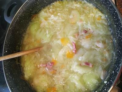 Add the sliced vegetables Autumn Cabbage Soup