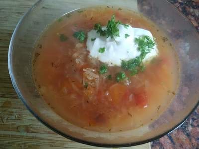 Serve with a tbsp of sour cream Autumn Cabbage Soup