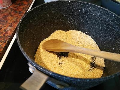 Stir constantly the sesame seeds until they change colour into golden brown Best Tahini Recipe