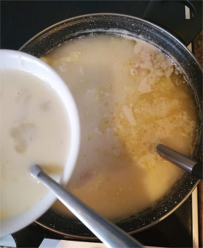 Mix them together until are well combined and stir the mixture into the cauliflower soup Cauliflower Florets Soured Soup