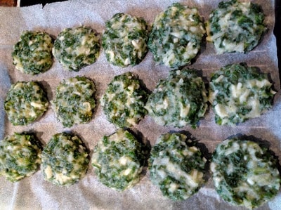 Use a measuring spoon to portion out the mixture Cauliflower Kaleballs