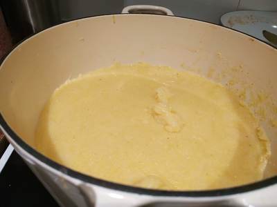 polenta is ready it pulls out from sides Classic Creamy Polenta (Mamaliga)