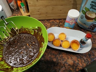 Coconut Brownies separate eggs