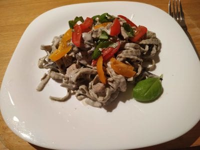 Edamame and Mung Bean Fettuccine