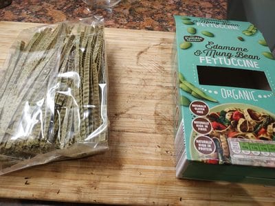 Ingredients for Edamame and Mung Bean Fettuccine