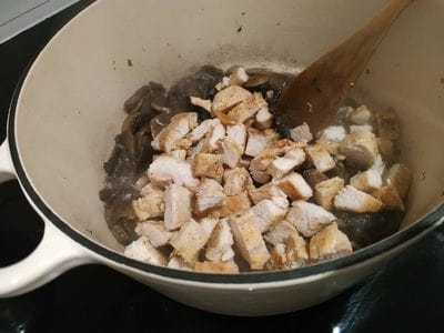 Stir in the chicken breast Edamame and Mung Bean Fettuccine