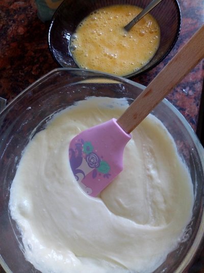 Fathead pizza dough Stir well all the flour