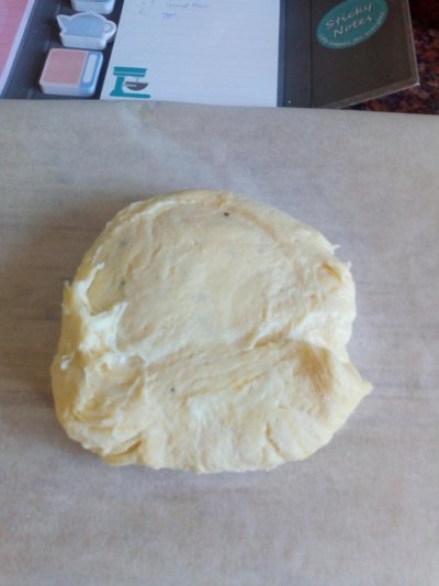 Fathead pizza dough place it on parchment paper