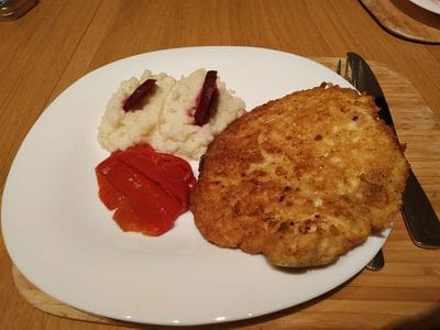 Serve it with cauliflower mash for German Chicken Schnitzel