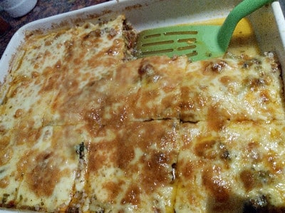 Oven ready sliced Keto Lasagna