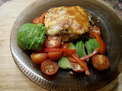 Keto Lasagna served with sides